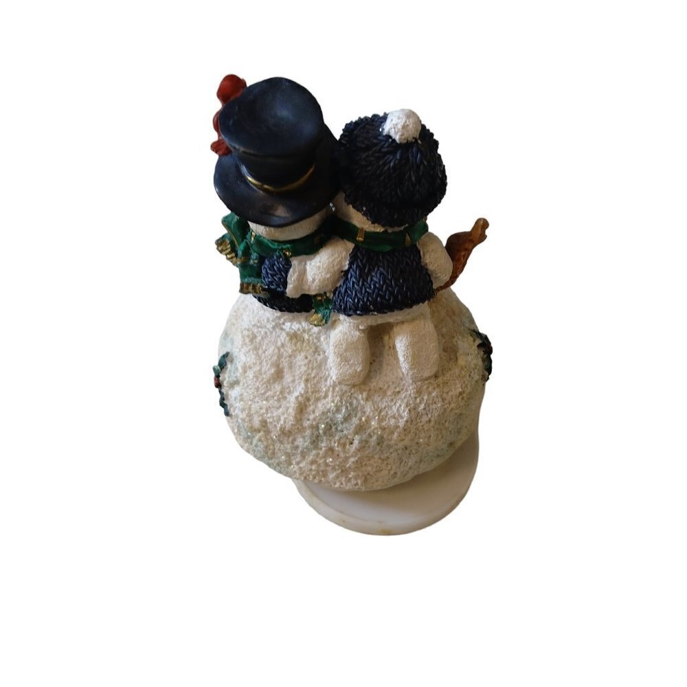 SNOWMAN VINTAGE ROTATING WIND UP MUSIC BOX CHRISTMAS JOY TO THE WORLD CB2 - Picture 3 of 5